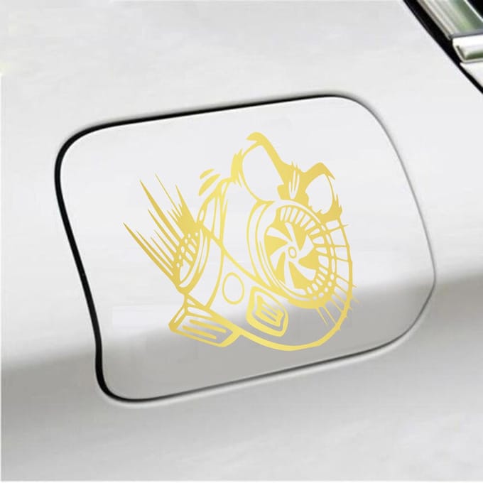 Bumpersticker - Turbo - 13 X 13 - Goud