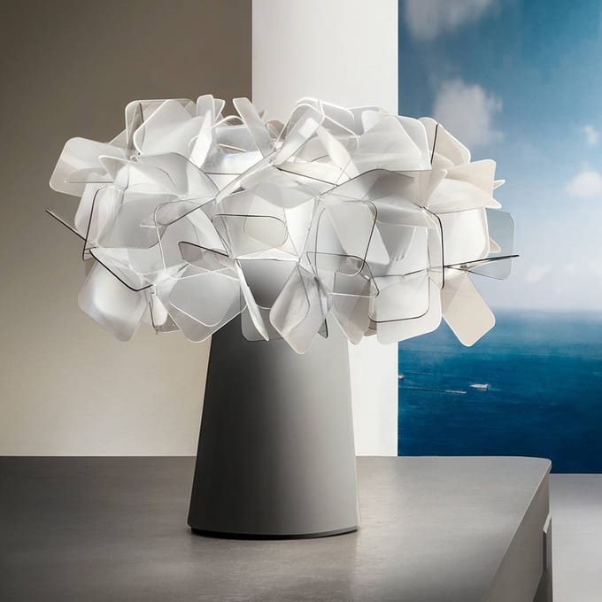 Slamp Clizia LED tafellamp op batterijen, rookgrijs, dimbaar
