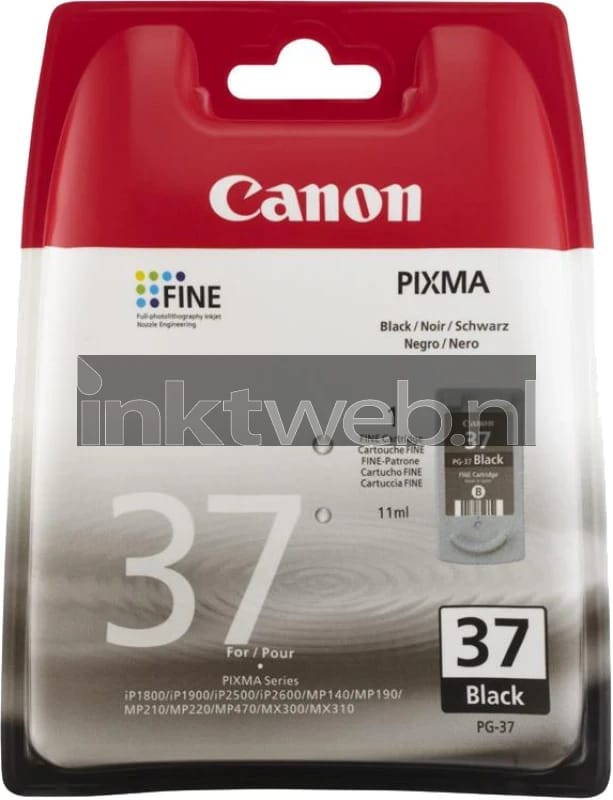 Canon Inktcartridge PG-37 Origineel Zwart 2145B001