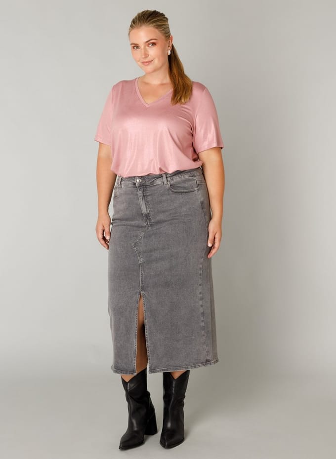 YEST CURVE Hinte Essential Tops - Dark Rose - maat X-0(44)
