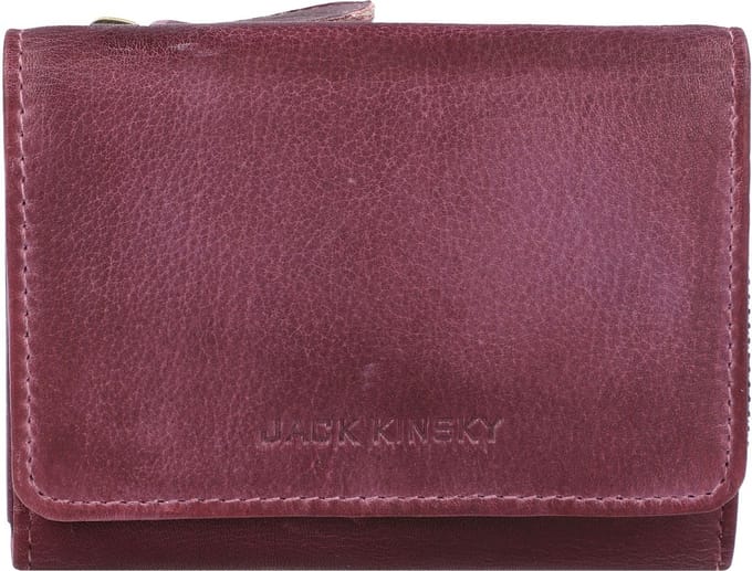 Jack Kinsky Nassau Portemonnee RFID Leer 11 cm - Dames - Horizontaal - aubergine