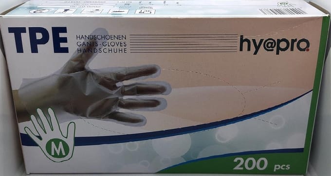 Hy@pro TPE Handschoenen - Thermoplastic - Plastic - Elastomer Gloves 200 Stuks M