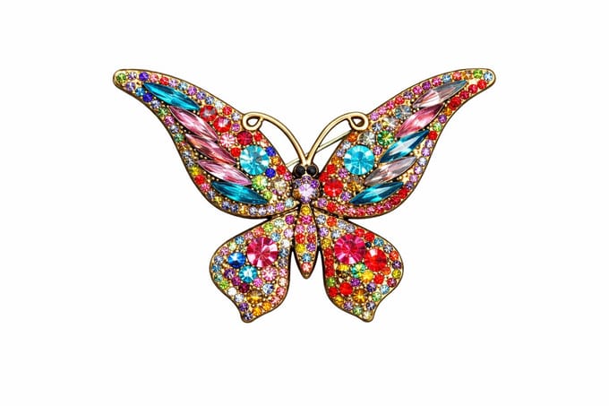 Vlinderbroche - Elegante Broche met Kristallen | Twinolo