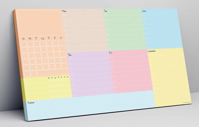 Weekplanner Notitieboek - Tijd Tracker Lijst - Doelen Stellen - Scheurbaar Ontwerp - 25 x 18 cm - A-2024-0784