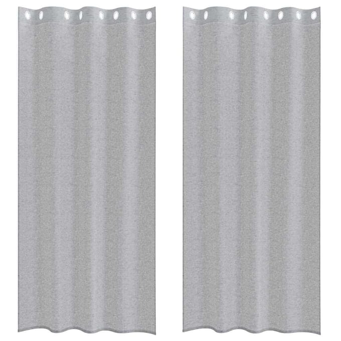 vidaXL - Voile - Gordijn - 2 - st - Donkergrijs - 245 - x - 140 - cm - Polyester