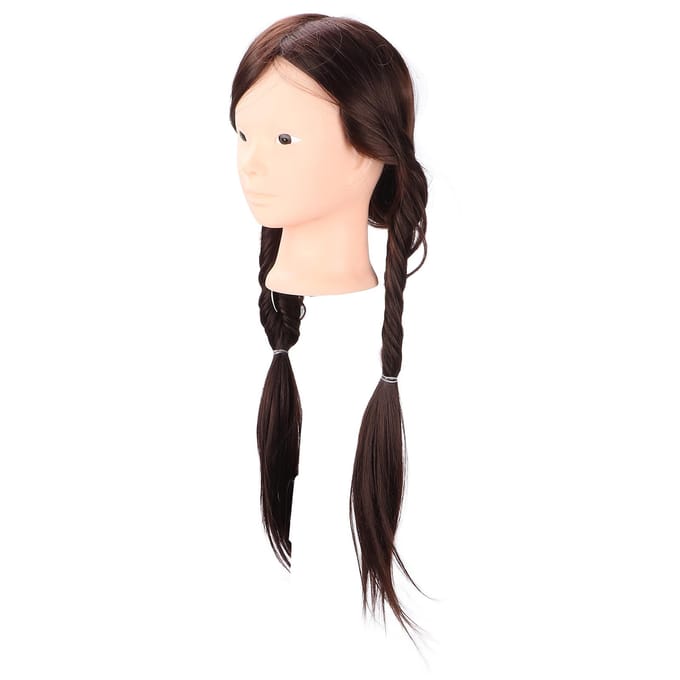 Lang Bruin Haar Mannequin Hoofd Hoge Temperatuur Synthetisch Haar Styling Oefen Training Hoofd voor black