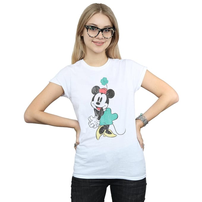 Disney Dames/Dames Minnie Mouse Shamrock Hat Katoenen T-Shirt (Wit)