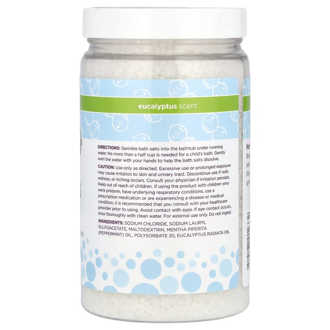 Boogie Wipes, Soothing Bath Salts, Eucalyptus, 15 oz (425 g) white