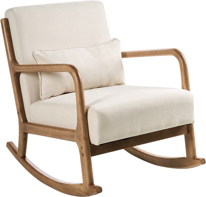 SKOVDE - Schommelstoel - Lichtbeige - Polyester