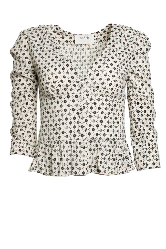 Ba&sh, Carlo top in zwart en ecru