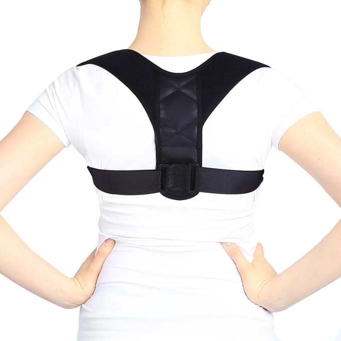 Correcteur de Posture Réglable Support Clavicule Dos Épaules Attelle Respirant blanc