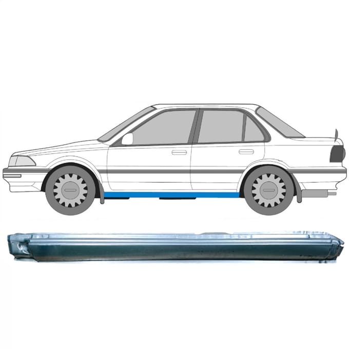 Volledige dorpel voor Toyota Corolla 1987-1994 / Links