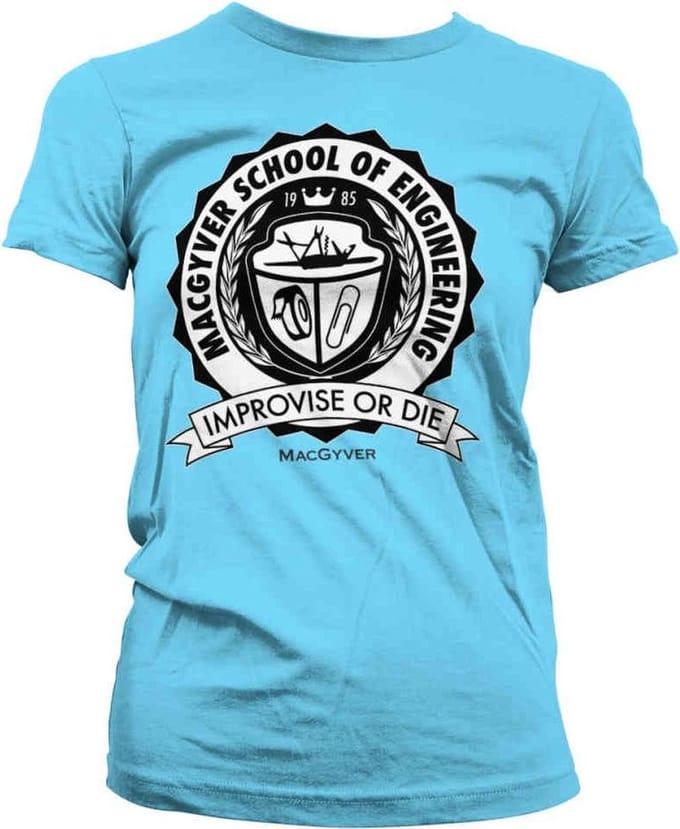 MacGyver Dames Tshirt -M- School Of Engineering Blauw