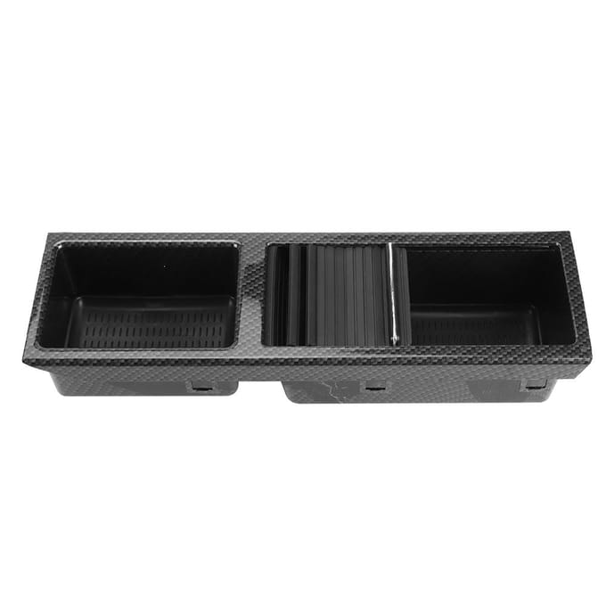 Plateau de console centrale Grain de fibre de carbone Tiroir de rangement 51167038323 Convient pour 3 ?Série E46 black
