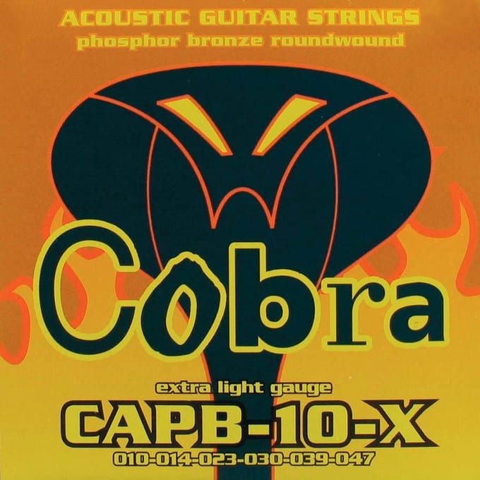 Snarenset akoestische gitaar - Cobra CAPB-10-X - Phosphor Bronze - Extra Light - .010-.047
