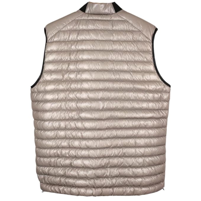 Belstaff Airframe beige glanzende gilet met donsvulling