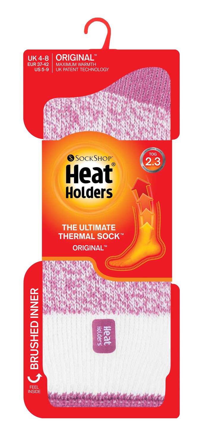 Heat Holders - Dames 2.3 tog thermo wintersokken - Snowdrop Roze