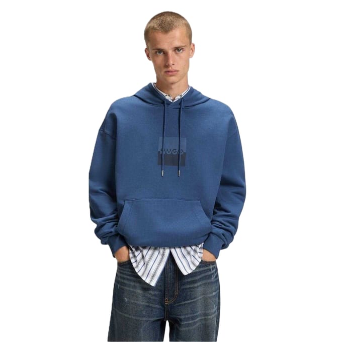 Hugo Heren Hooded Regular Drop Sleeve Hoodie (Medium Blauw)