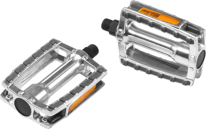 Ergotec 658 9/16" pedalen met reflector - Zilver/Grijs
