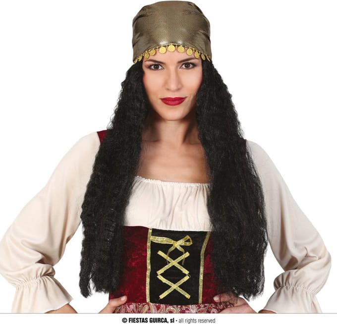 Fiestas Guirca - Gypsy pruik met bandana