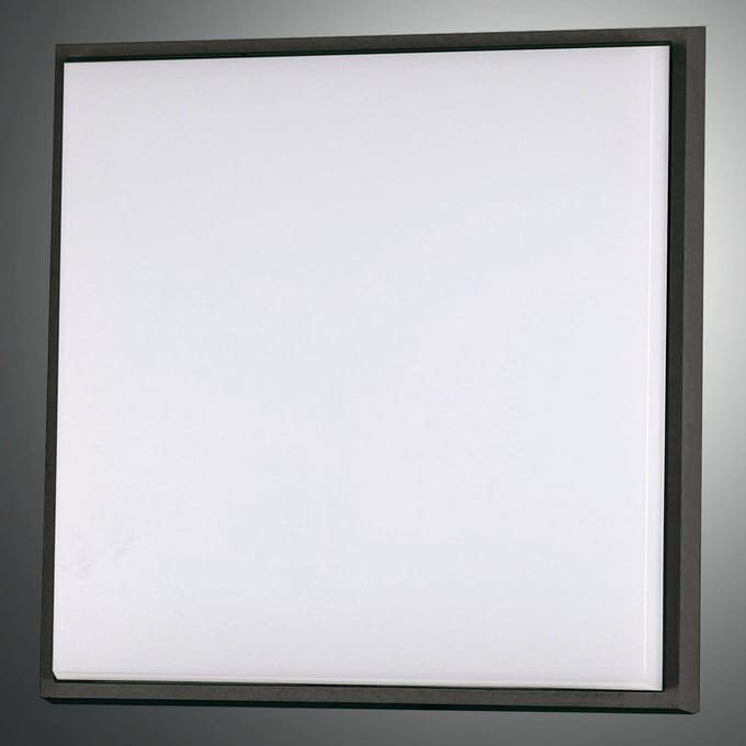 Fabas Luce LED plafondlamp Desdy, 30x30 cm, IP54, zwart