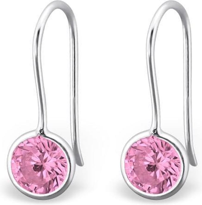 Montebello Oorbellen Begum Pink - 925 Zilver E-Coating - ∅6mm - 17mm