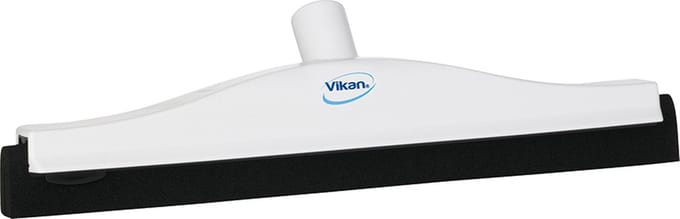Vikan Klassieke Vloertrekker - Vast Nek - Zwarte Rubber - 40cm - Wit