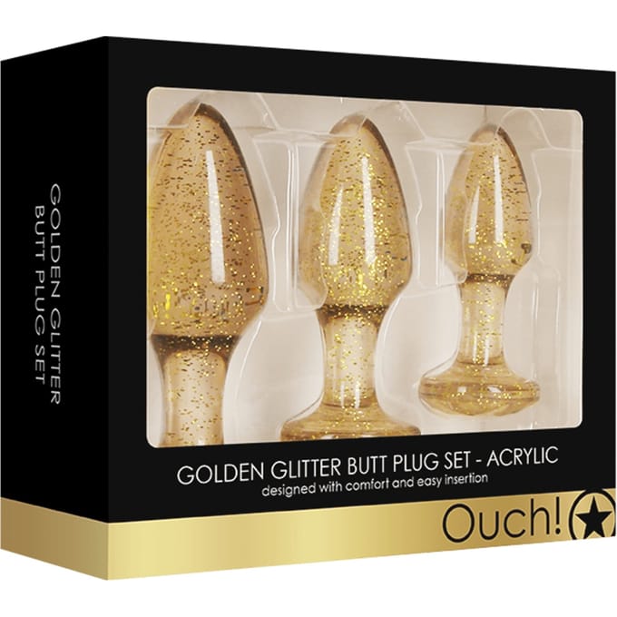 Shots - Ouch! Acryl Butt Plug Set gold
