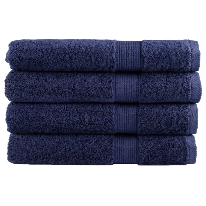 vidaXL - Saunadoeken - SOLUND - 4 - st - 600 - g/m² - 80x200 - cm - marineblauw