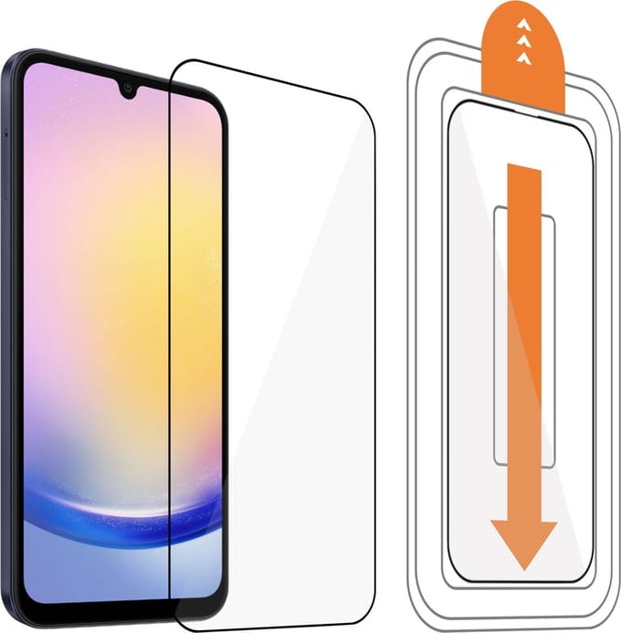 Screenprotector Geschikt voor Samsung Galaxy A25 - Gehard Glas Screenprotector - Installatie Tool