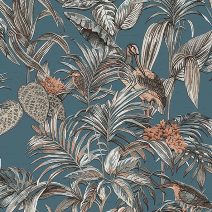 DUTCH - WALLCOVERINGS - Behang - Bird-of-Paradise - blauw