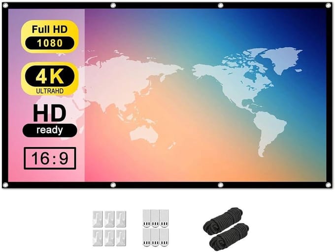 Dailygoods - Draagbaar 60 Inch HD Projectiescherm voor Binnen en Buiten