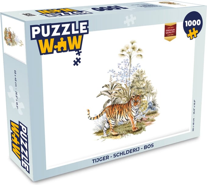 Puzzel Tijger - Schlderij - Bos - Legpuzzel - Puzzel 1000 stukjes volwassenen