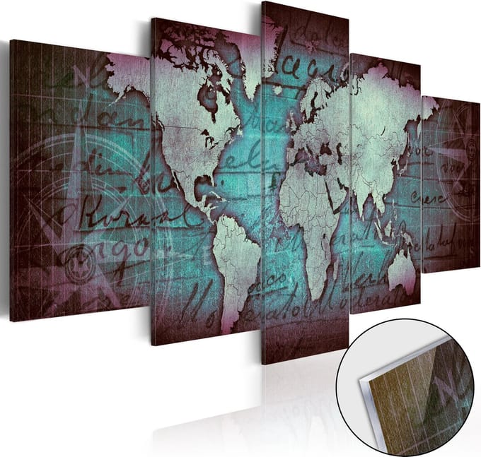 Schilderijen Op Canvas - Afbeelding op acrylglas - Acrylic prints – Bronze map II 200x100 - Artgeist Schilderij