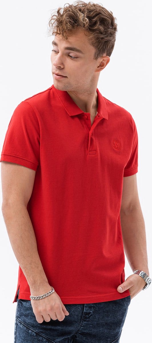 Effen poloshirt heren S1374 - rood