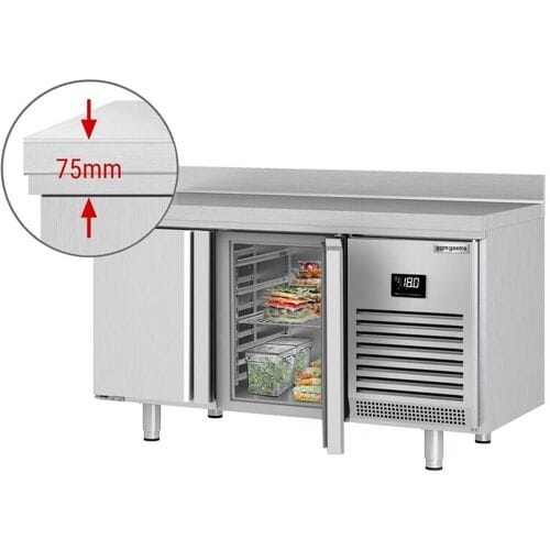 GGM Gastro Koelwerkbank PREMIUM PLUS - 1468x700mm - met 2 deuren - met opstand