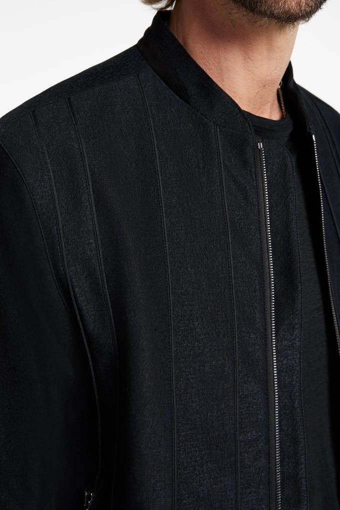 John Varvatos Depeche Regular Fit Racer Jacket Black Größe: S | Bomberjacken Outlet | Herren | Schwarz