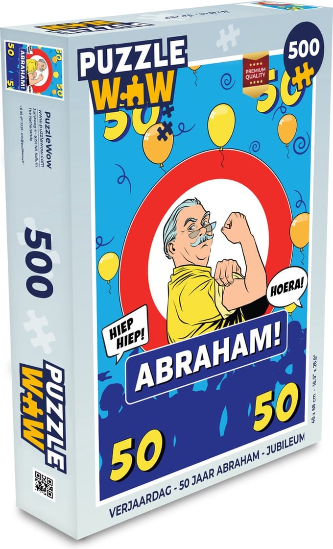 Puzzel Verjaardag - 50 Jaar Abraham - Jubileum - Legpuzzel - Puzzel 500 stukjes