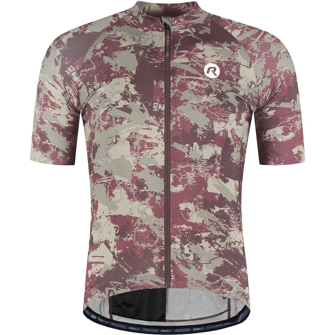 Rogelli Essential Graphic II Heren Fietsshirt - Korte mouw - Bordeaux