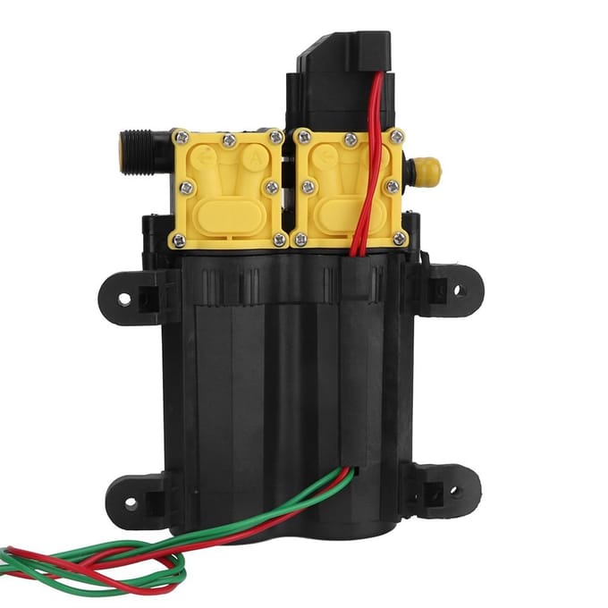 12V Hogedruk Dubbelkoppige Membraan Waterpomp Elektrische Waterspuitpomp
