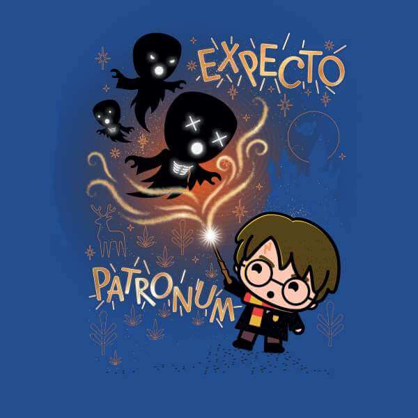 Harry Potter Kids Expecto Patronum Men's T-Shirt - Blue - S