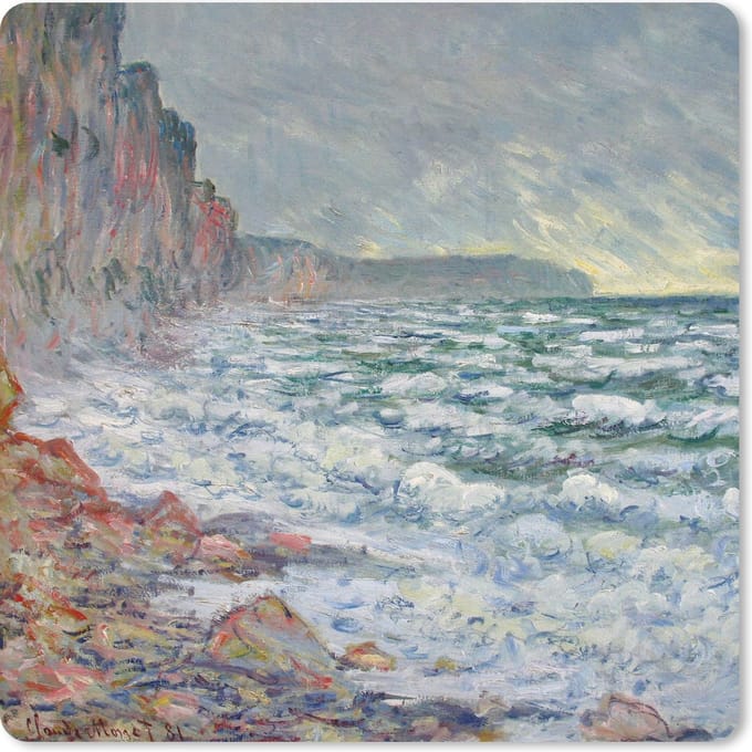 Muismat 20x20 cm - Mousepad Fecamp bij de zee - Claude Monet - Muismatten