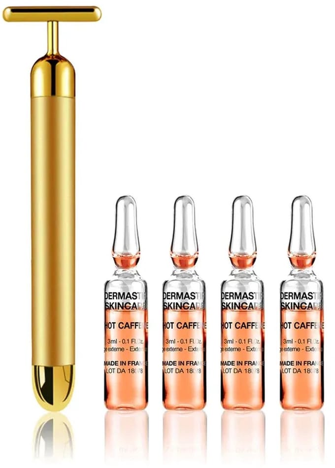 Dermastir cafeïne ampullen tegen cellulitis 16 x 3 ml met een massageroller