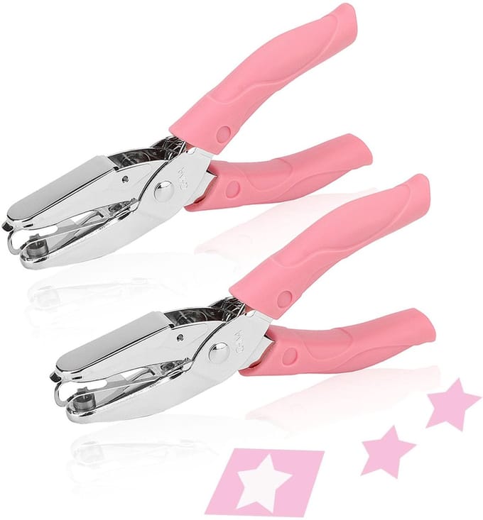 Papier Perforator - Gatpons Set - Kaarten Maken - Zachte Handgreep - 5mm Gat - Roze