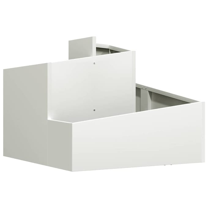 vidaXL - Plantenbak - Wit - 60 - x - 60 - x - 50 - cm - Koudgewalst - staal