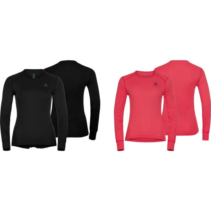 ODLO SUW TOP Crew neck l/s ACTIVE WARM 2 Pack Vrouwen Thermoset - Black-Siesta - Maat L