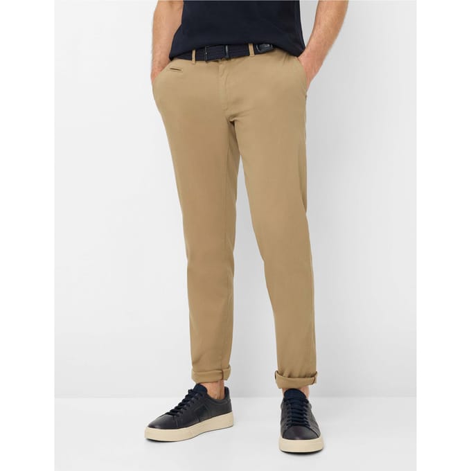Brax Heren Flatfrontbroek  Style FABIO IN camel, beige, maat 38/38