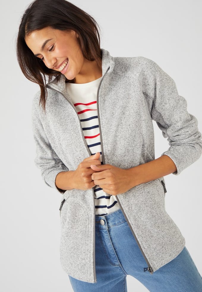 Damart - Jack ritssluiting tricot jersey fleece voering in Thermolactyl - Dames - Grijs - M