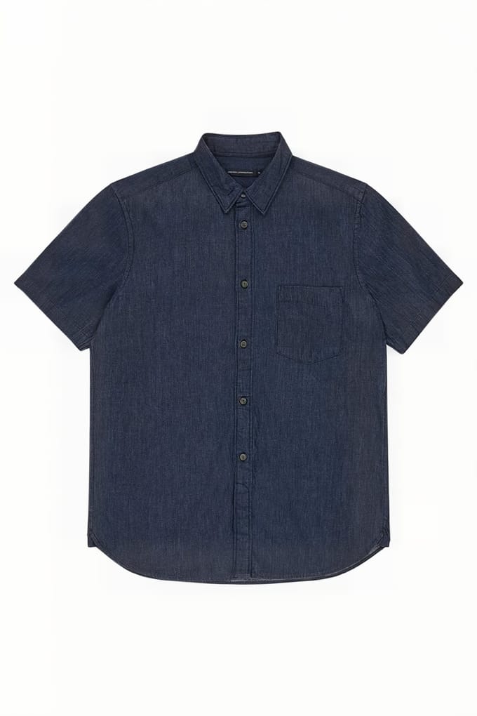 French Connection Denim Ss Blue Größe: XS | Casual hemden Outlet | Herren | Blau