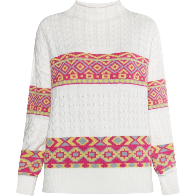 IZIA Jumper Dames Wit Veelkleurig
